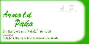 arnold pako business card